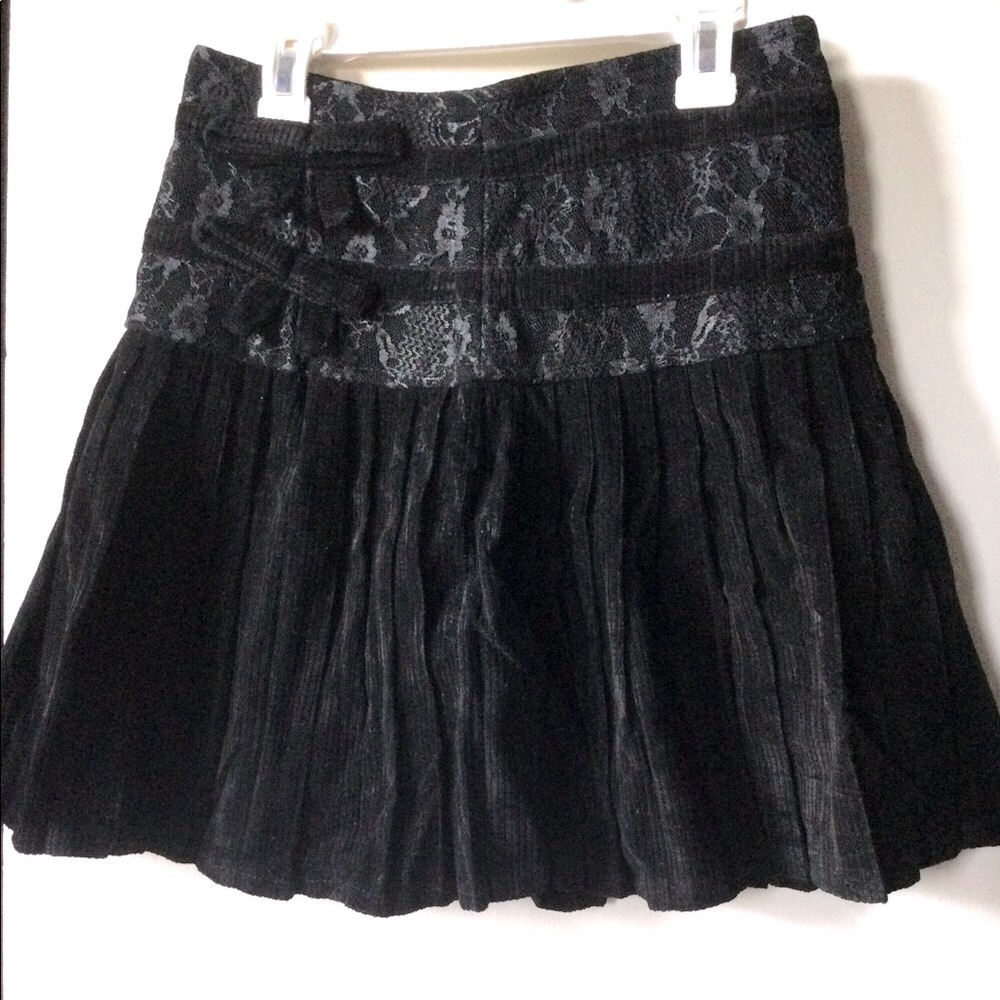 New With Tags Black Pleated Corduroy Skirt